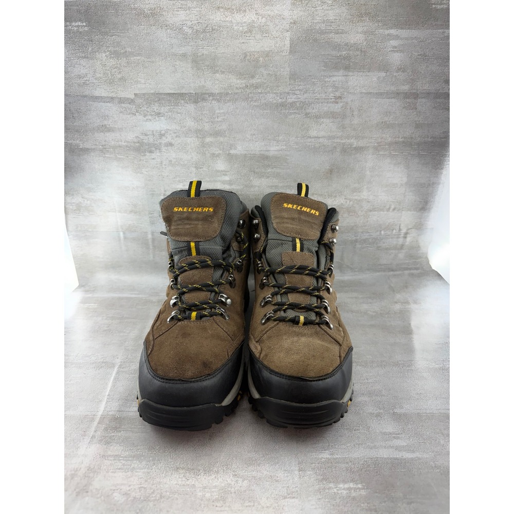 Skechers Men Relment Pelmo Waterproof Hiking Boots Khaki Brown 64869 Size 9